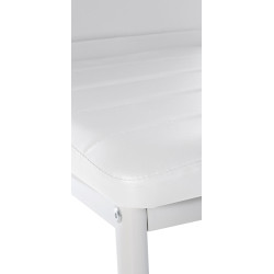 Lot de 4 chaises de salle à manger Mayfair, similicuir blanc