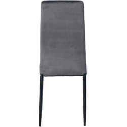 Ensemble de 4 chaises de salle à manger Mayfair en velours gris
