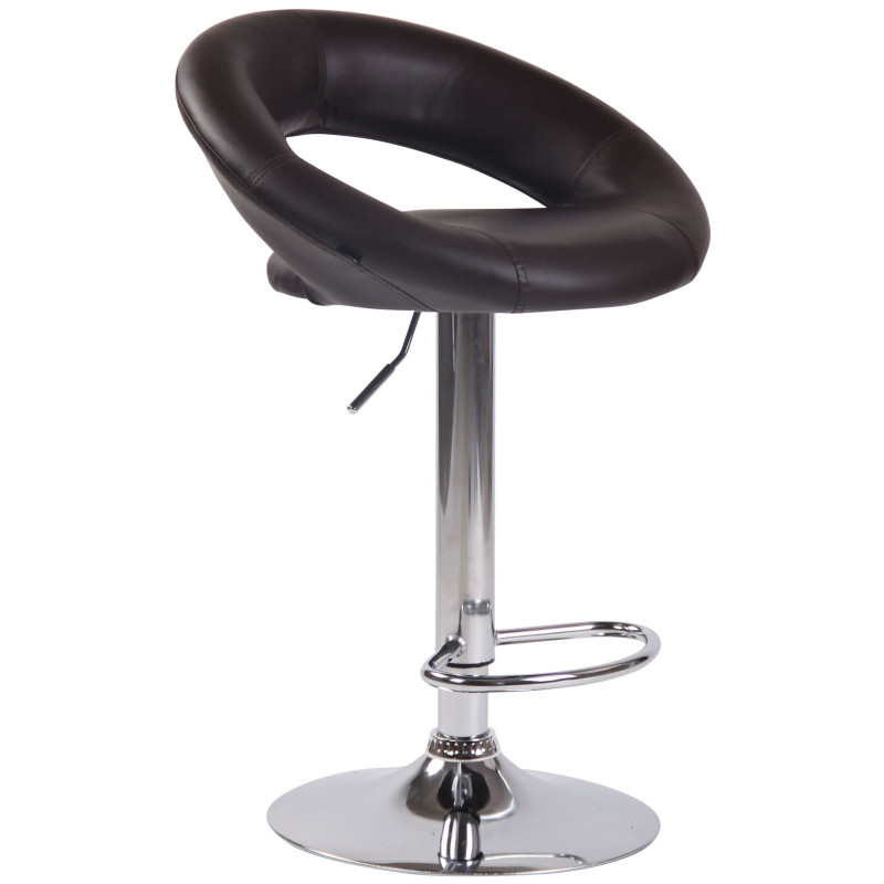 Lot de 2 tabourets de bar Olinda simili cuir marron chromé