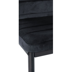Ensemble de 6 chaises de salle à manger Mayfair en velours noir