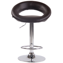 Lot de 2 tabourets de bar Olinda simili cuir marron chromé