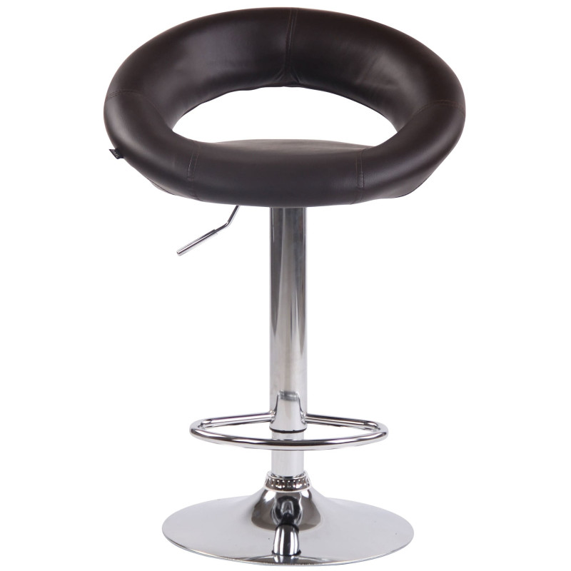 Lot de 2 tabourets de bar Olinda simili cuir marron chromé