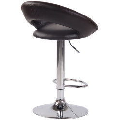 Lot de 2 tabourets de bar Olinda simili cuir marron chromé