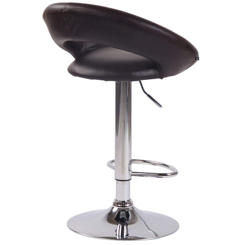 Lot de 2 tabourets de bar Olinda simili cuir marron chromé