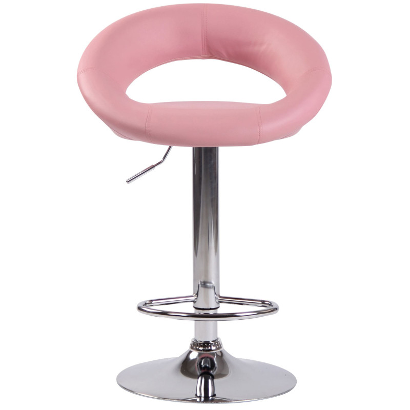 Set di 2 sgabelli da bar Olinda in finta pelle rosa,cromo