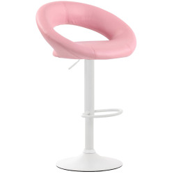 Set di 2 sgabelli da bar Olinda in finta pelle rosa,bianco