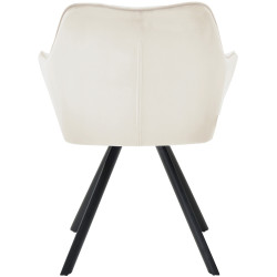 Chaise de salle à manger Scott en velours crème