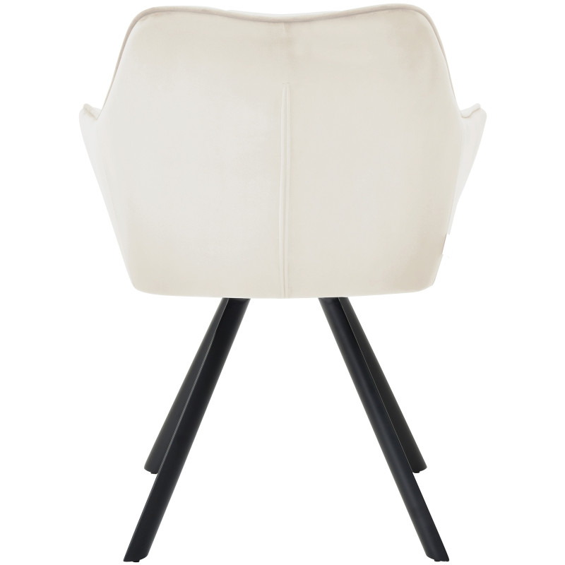 Chaise de salle à manger Scott en velours crème