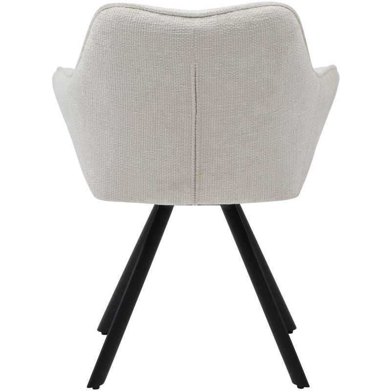 Chaise de salle à manger Scott en tissu crème