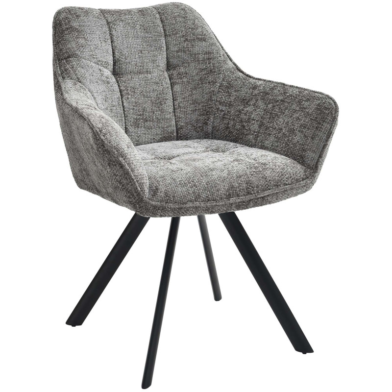 Chaise de salle à manger Scott en tissu gris foncé