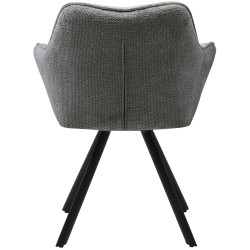 Chaise de salle à manger Scott en tissu gris foncé