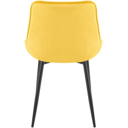 Chaise de salle à manger Wallace en velours jaune