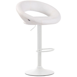 Lot de 2 tabourets de bar Olinda simili cuir blanc blanc