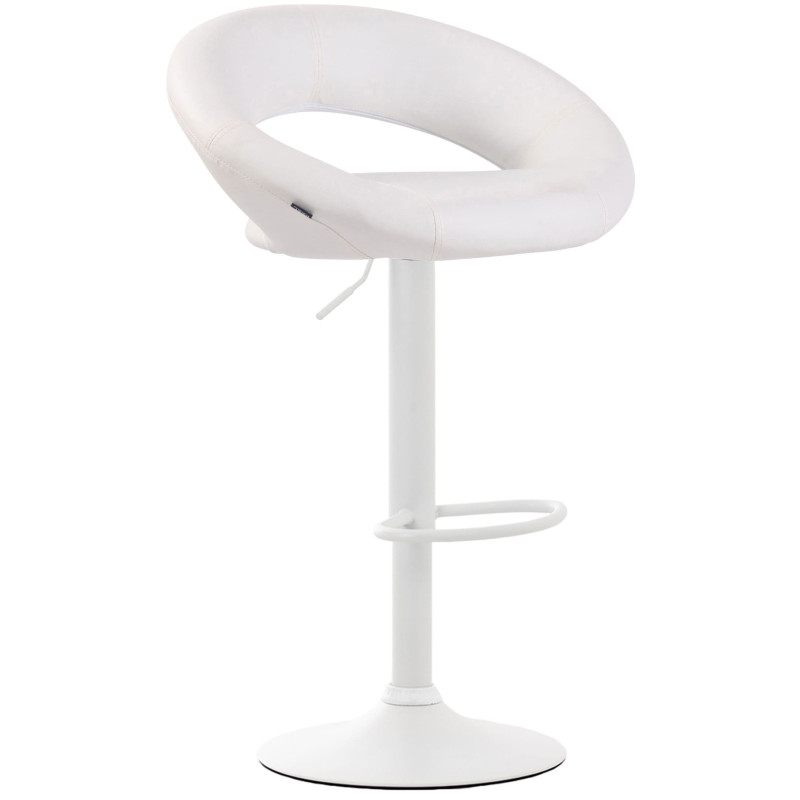 Set di 2 sgabelli da bar Olinda in finta pelle bianco,bianco