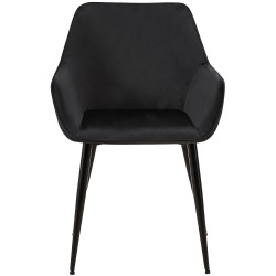 Lot de 2 chaises de salle à manger Vessa en velours noir