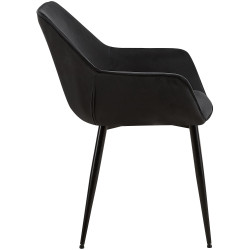 Lot de 2 chaises de salle à manger Vessa en velours noir