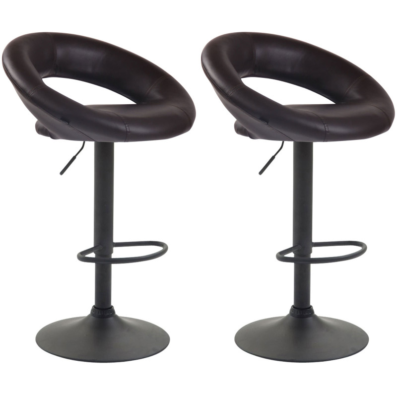 Pack de 2 taburetes de barra Olinda en polipiel Marrуn,Negro