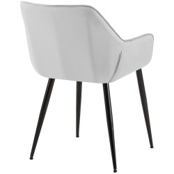 Lot de 2 chaises de salle à manger Vessa velours gris clair