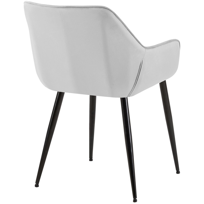 Lot de 2 chaises de salle à manger Vessa velours gris clair