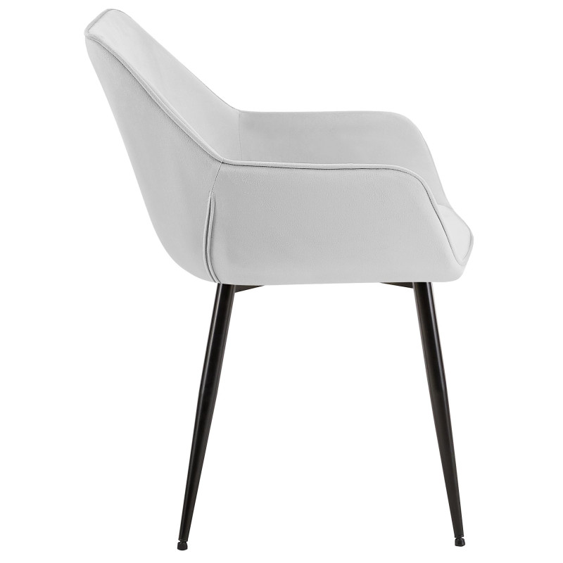 Lot de 2 chaises de salle à manger Vessa velours gris clair
