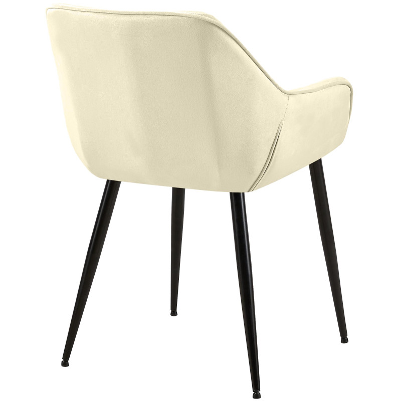 Lot de 2 chaises de salle à manger Vessa velours crème