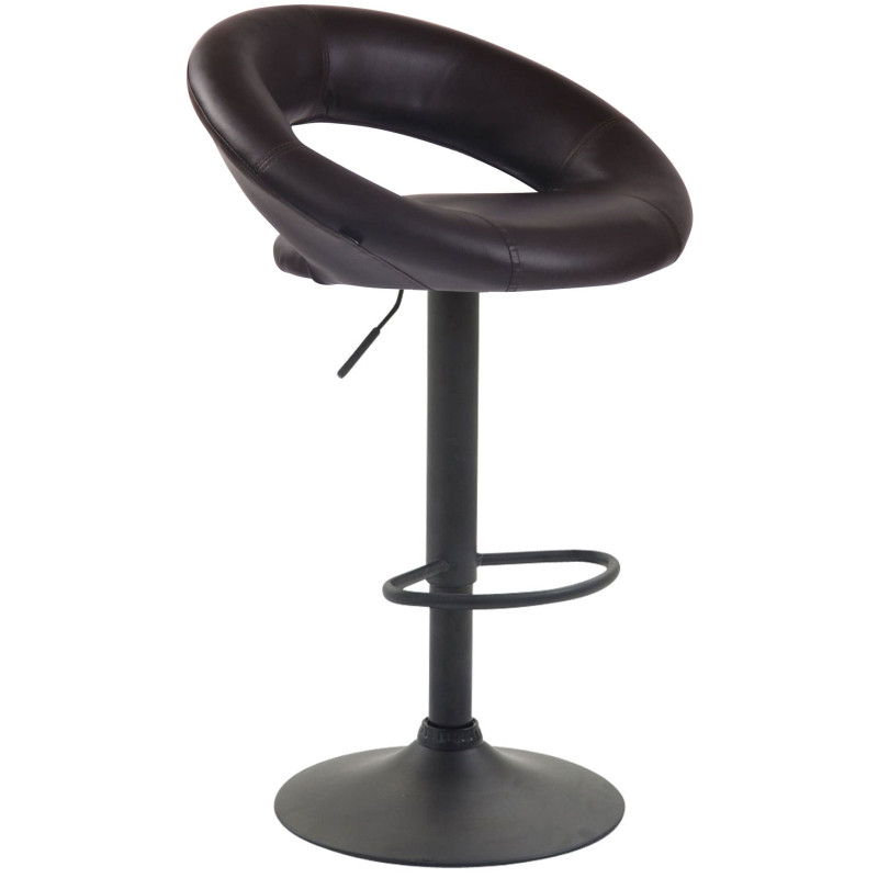 Lot de 2 tabourets de bar Olinda simili cuir noir marron