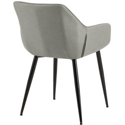 Lot de 2 chaises de salle à manger Vessa en tissu gris clair