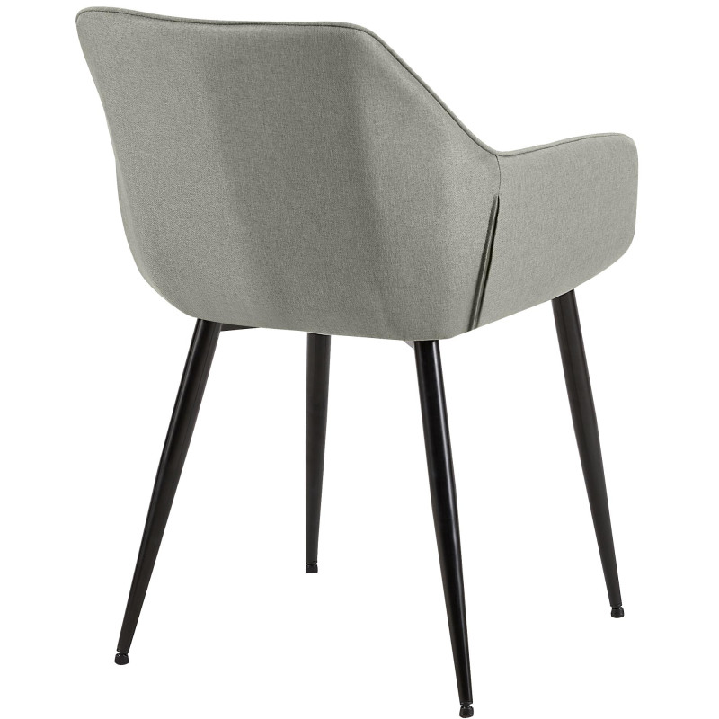 Lot de 2 chaises de salle à manger Vessa en tissu gris clair