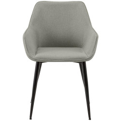 Lot de 2 chaises de salle à manger Vessa en tissu gris clair