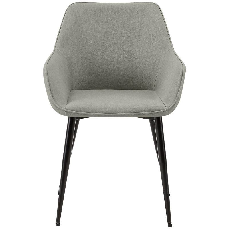 Lot de 2 chaises de salle à manger Vessa en tissu gris clair