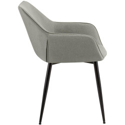 Lot de 2 chaises de salle à manger Vessa en tissu gris clair