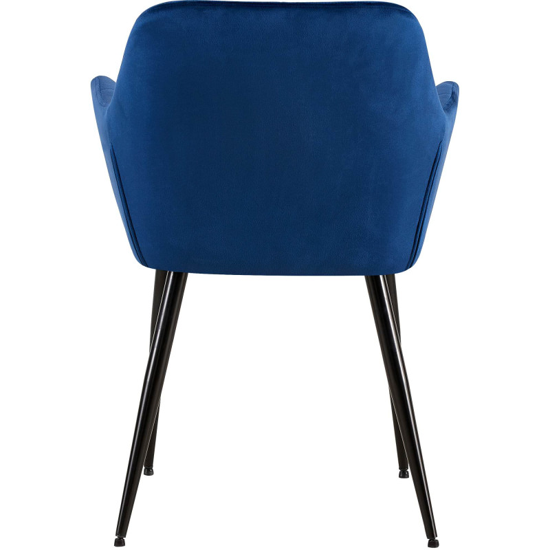 Lot de 2 chaises de salle à manger Emia en velours bleu