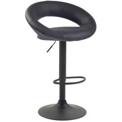Lot de 2 tabourets de bar Olinda simili cuir noir gris