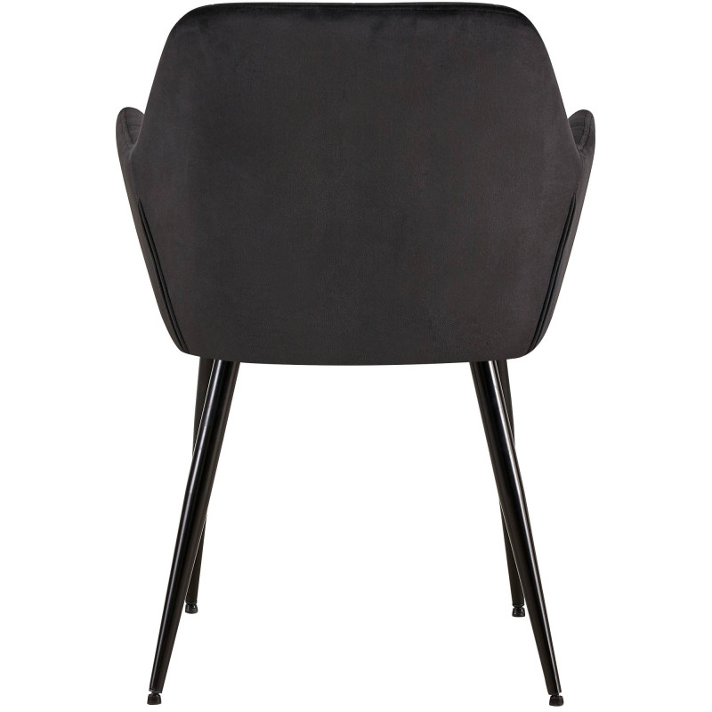 Lot de 2 chaises de salle à manger Emia en velours noir