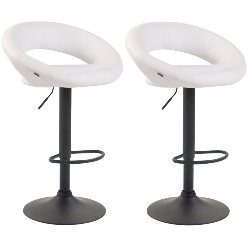 Pack de 2 taburetes de barra Olinda en polipiel Blanco,Negro