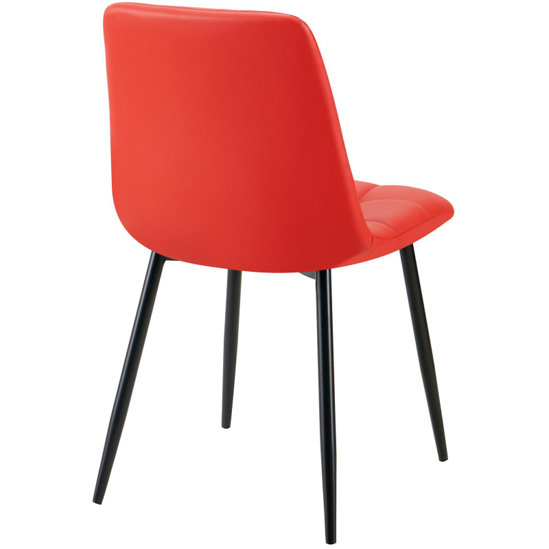 Chaise de salle à manger Antibes, similicuir rouge