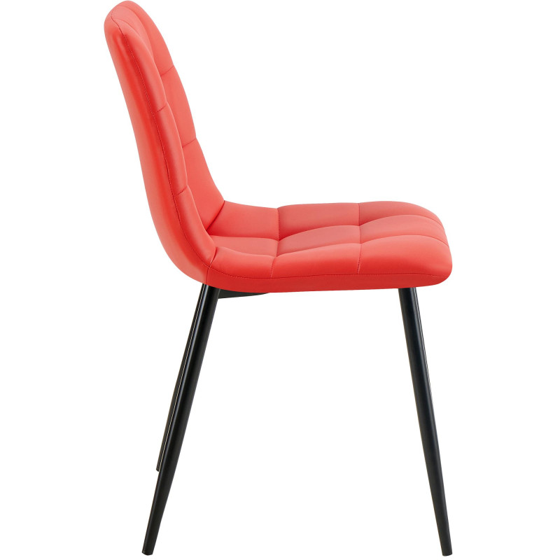 Chaise de salle à manger Antibes, similicuir rouge