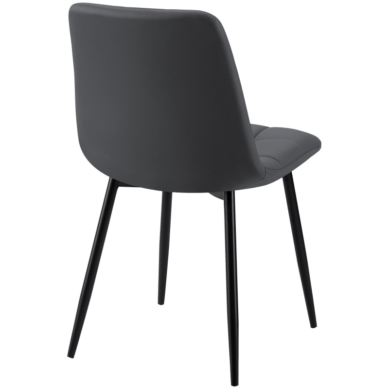 Chaise de salle à manger Antibes, similicuir noir
