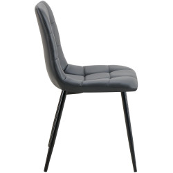Chaise de salle à manger Antibes, similicuir noir