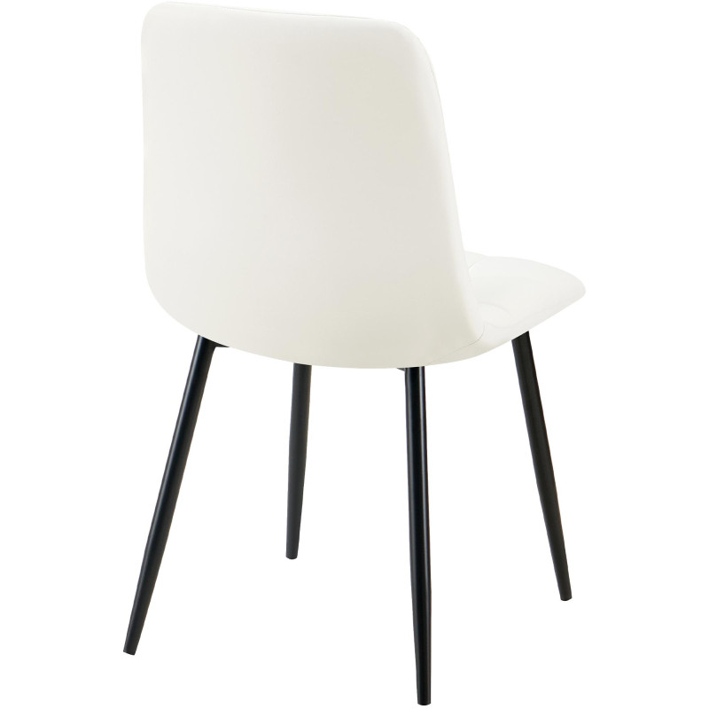 Chaise de salle à manger Antibes, similicuir blanc