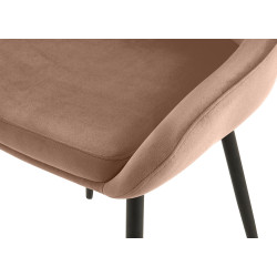 Chaise de salle à manger Elmira en velours noir marron