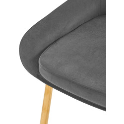 Chaise de salle à manger Elmira en velours doré gris foncé