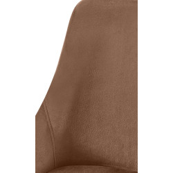 Chaise de salle à manger Elmira en velours doré marron