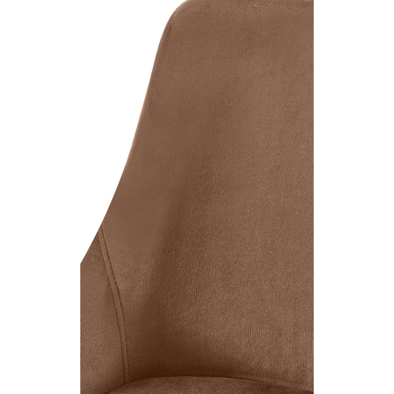 Chaise de salle à manger Elmira en velours doré marron