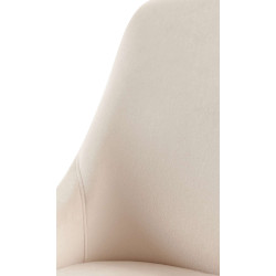Chaise de salle à manger Elmira velours doré crème