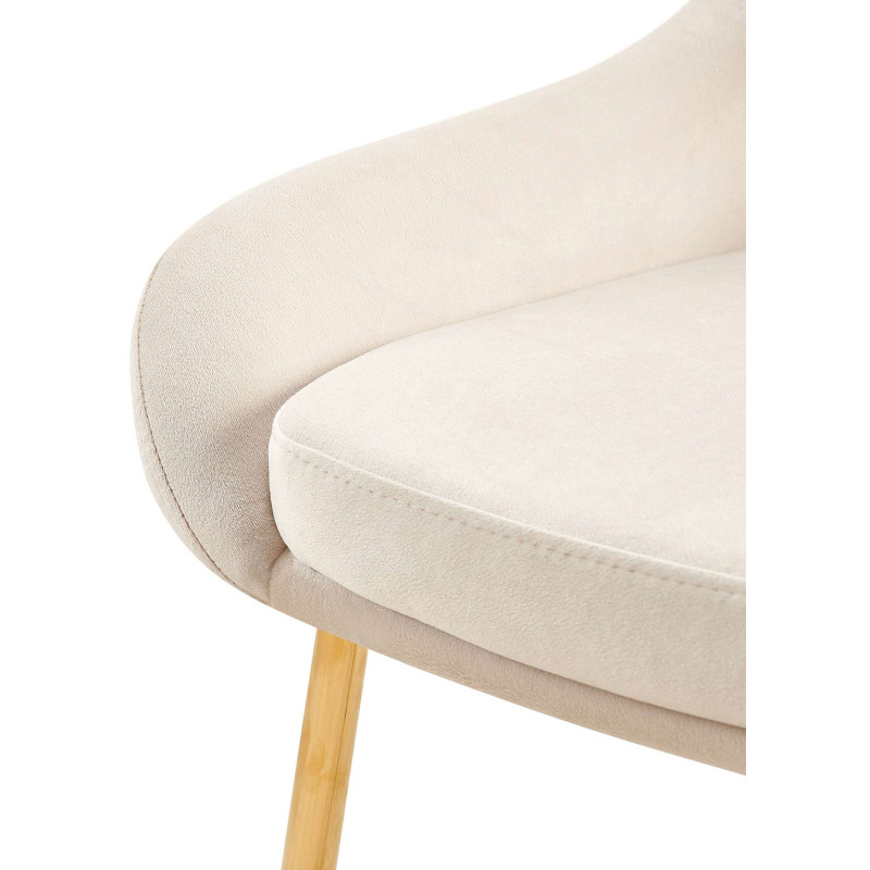 Chaise de salle à manger Elmira velours doré crème