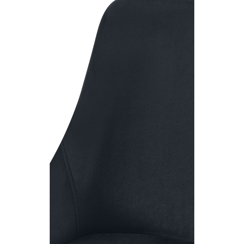 Chaise de salle à manger Elmira en velours doré noir