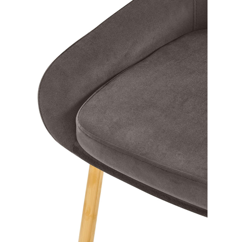 Chaise de salle à manger Elmira velours doré anthracite