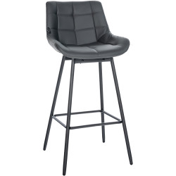 Tabouret de bar pivotant Weston en similicuir gris