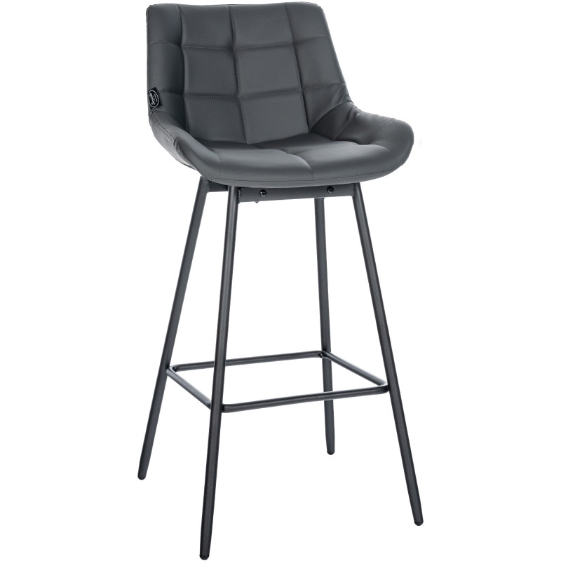 Tabouret de bar pivotant Weston en similicuir gris